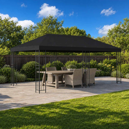 Gazebo taköverdrag 6 x 3 m Svart Polyester 190