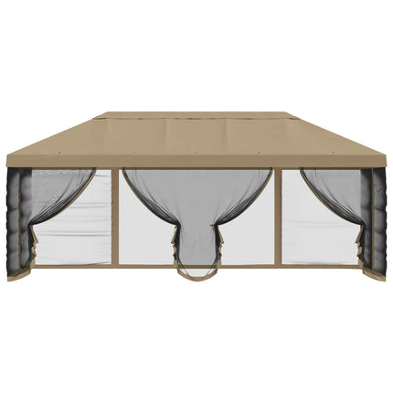 Gazebo-tak med sidoväggar 6 x 3 m Beige Polyester 190