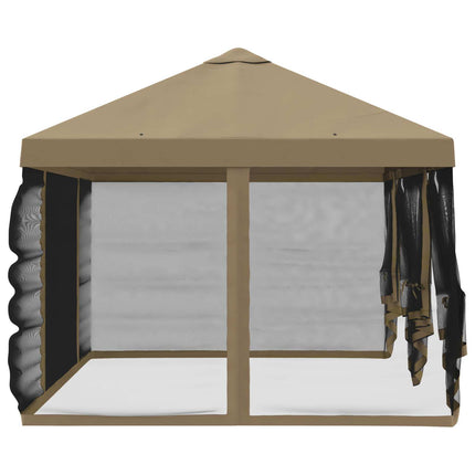 Gazebo-tak med sidoväggar 6 x 3 m Beige Polyester 190