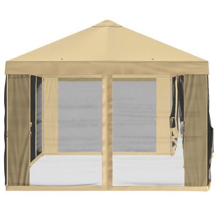 Gazebo-tak med sidoväggar 6 x 3 m Gräddvit Polyester 190