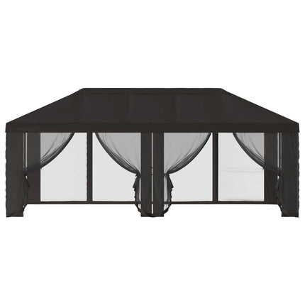 Gazebo-tak med sidoväggar 6 x 3 m Antracit Polyester 190