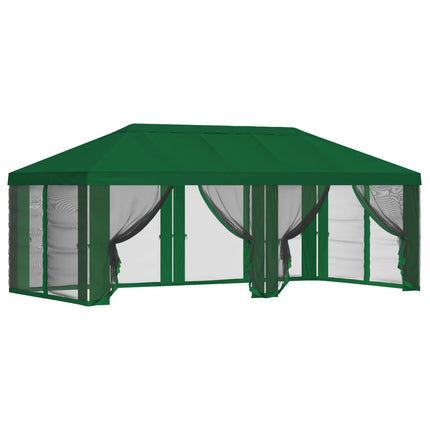 Gazebo-tak med sidoväggar 6 x 3 m Grön Polyester 190