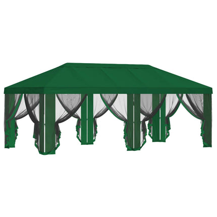 Gazebo-tak med sidoväggar 6 x 3 m Grön Polyester 190