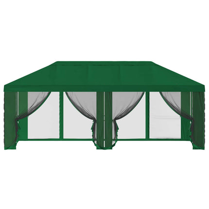 Gazebo-tak med sidoväggar 6 x 3 m Grön Polyester 190