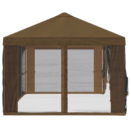 Gazebo-tak med sidoväggar 6 x 3 m Taupe Polyester 190