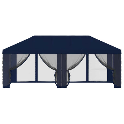 Gazebo-tak med sidoväggar 6 x 3 m Blå Polyester 190