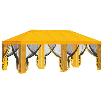 Gazebo-tak med sidoväggar 6 x 3 m Gul Polyester 190