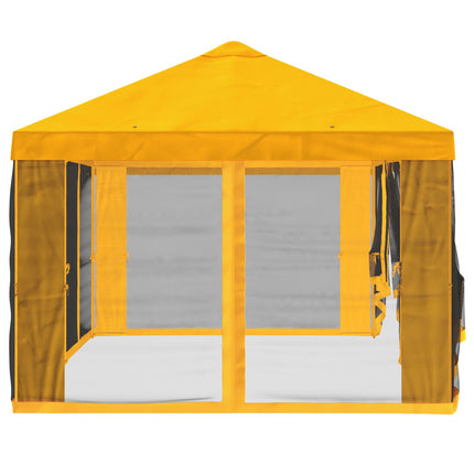 Gazebo-tak med sidoväggar 6 x 3 m Gul Polyester 190