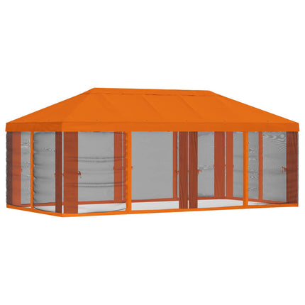 Gazebo-tak med sidoväggar 6 x 3 m Orange Polyester 190