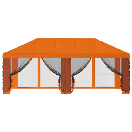 Gazebo-tak med sidoväggar 6 x 3 m Orange Polyester 190