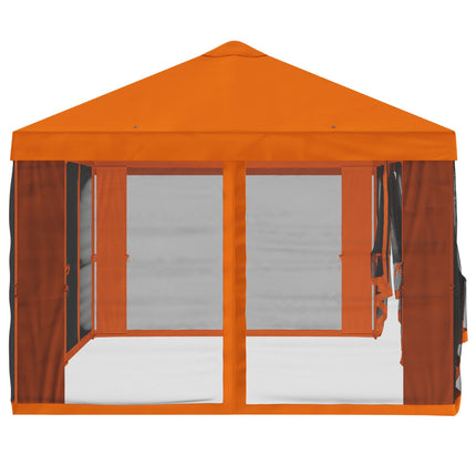 Gazebo-tak med sidoväggar 6 x 3 m Orange Polyester 190