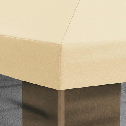 Gazebo-tak med sidoväggar Gräddvit 600,5 x 300,5 cm Polyester