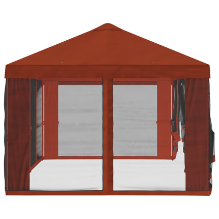 Gazebo-tak med sidoväggar Terracotta 600,5 x 300,5 cm Polyester