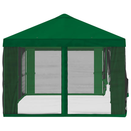Gazebo-tak med sidoväggar Grön 600,5 x 300,5 cm Polyester