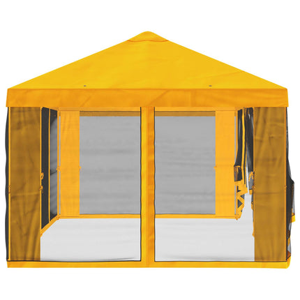 Gazebo-tak med sidoväggar Gul 600,5 x 300,5 cm Polyester