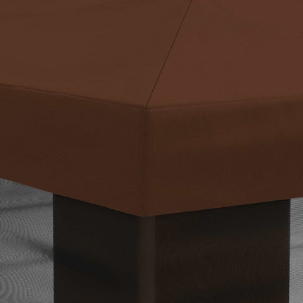 Gazebo-tak med sidoväggar Brun 600,5 x 300,5 cm Polyester
