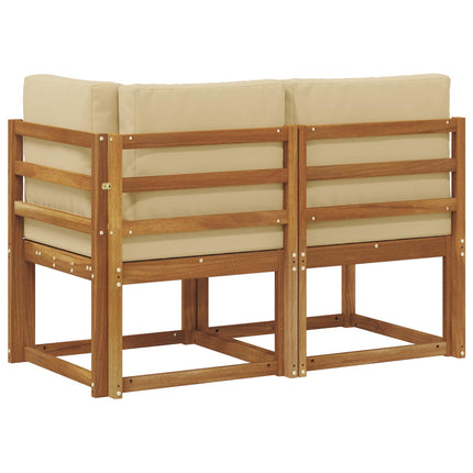 Modulsoffa utomhus mitt och hörn 2 Stycke Naturlig och Beige