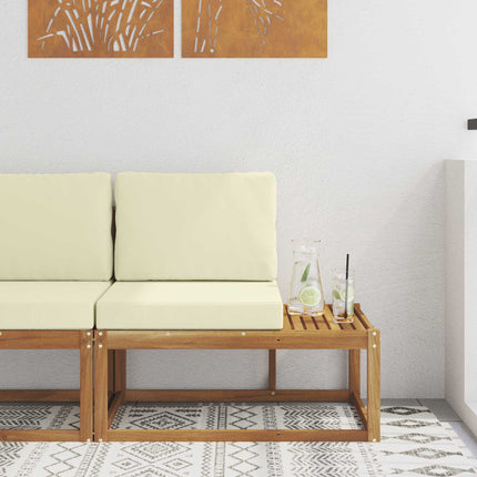 Modulsoffa utomhus Naturfärg 91 x 63 x 73 cm Massivt Akaciaträ