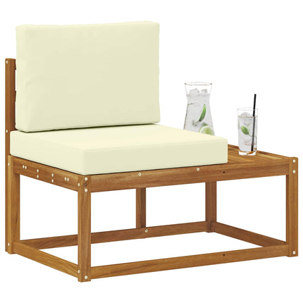Modulsoffa utomhus Naturfärg 91 x 63 x 73 cm Massivt Akaciaträ