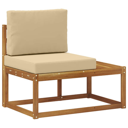 Modulsoffa utomhus Naturfärg 91 x 63 x 73 cm Massivt Akaciaträ