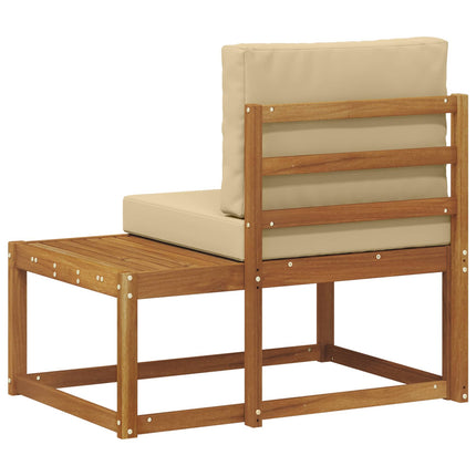 Modulsoffa utomhus Naturfärg 91 x 63 x 73 cm Massivt Akaciaträ