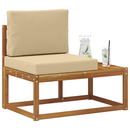 Modulsoffa utomhus Naturfärg 91 x 63 x 73 cm Massivt Akaciaträ