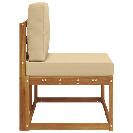 Modulsoffa utomhus Naturfärg 91 x 63 x 73 cm Massivt Akaciaträ