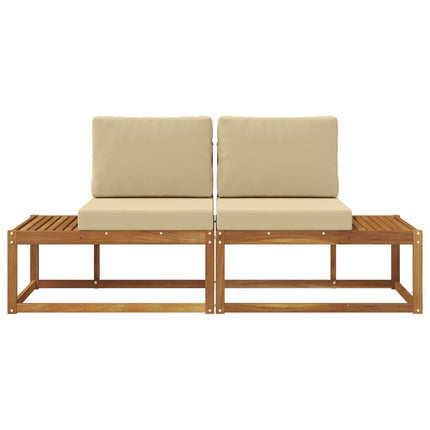 Modulsoffa utomhus med kudde 2 Stycke Naturlig och Beige
