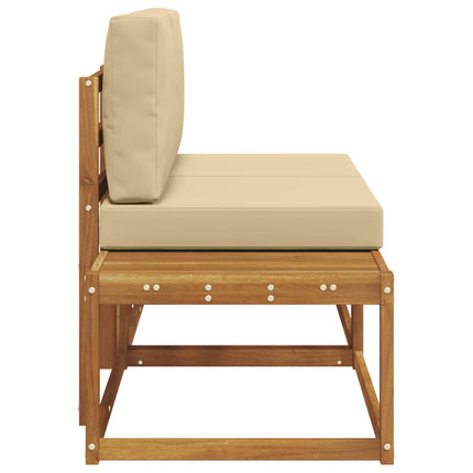 Modulsoffa utomhus med kudde 2 Stycke Naturlig och Beige