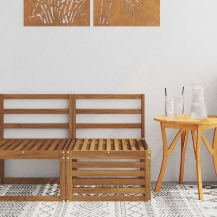 Utomhus Mellansoffa Massivt Akaciaträ Naturfärg 59 x 63 x 73 cm