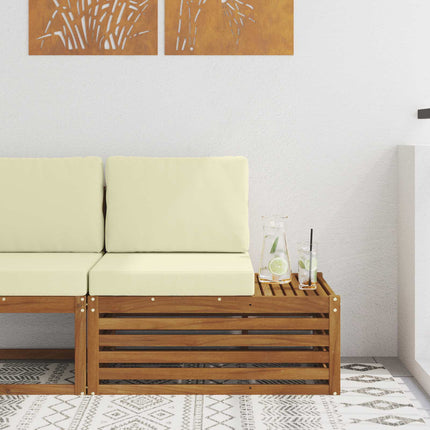 Utomhus modulsoffa Naturfärg 91 x 63 x 73 cm Massivt Akaciaträ