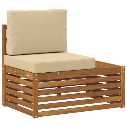 Utomhus modulsoffa Naturfärg 91 x 63 x 73 cm Massivt Akaciaträ