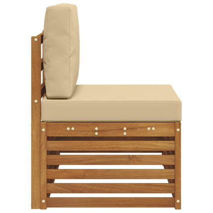 Utomhus modulsoffa Naturfärg 91 x 63 x 73 cm Massivt Akaciaträ