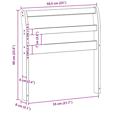 Armstöd 2 st Naturlig 58,5 x 8 x 60 cm Massivt Akaciaträ