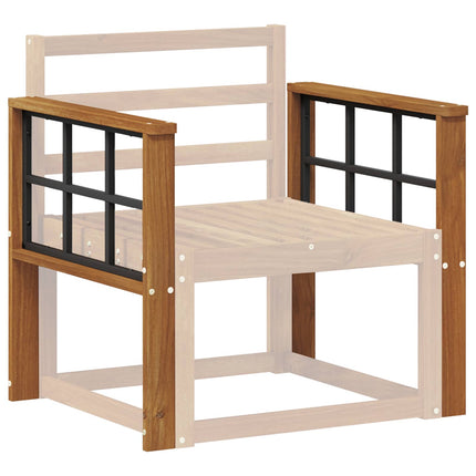 Armstöd 2 st Naturlig 60 x 6 x 61 cm Massivt Akaciaträ