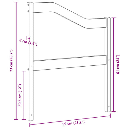 Armstöd 2 pcs Naturlig 59 x 4 x 73 cm Massivt Akaciaträ