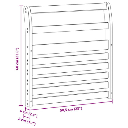 Armstöd 2 pcs Naturlig 58,5 x 8 x 60 cm Massivt Akaciaträ
