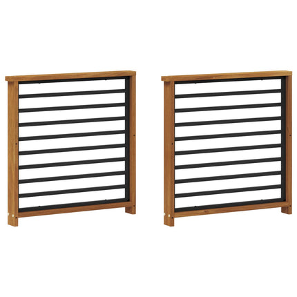 Armstöd 2 pcs Naturlig 60 x 6 x 61 cm Massivt Akaciaträ