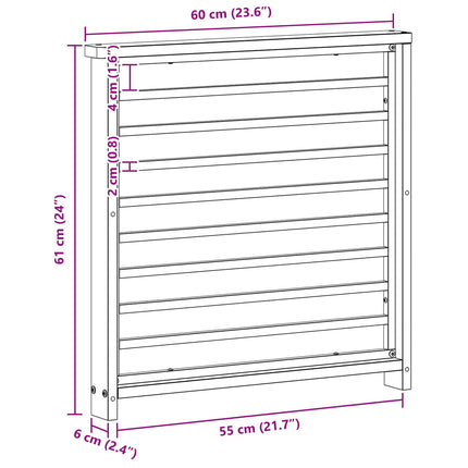 Armstöd 2 pcs Naturlig 60 x 6 x 61 cm Massivt Akaciaträ