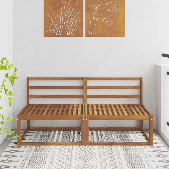 2 Stycke Utomhus Mellansoffa Naturfärg 158 x 83 x 73 cm