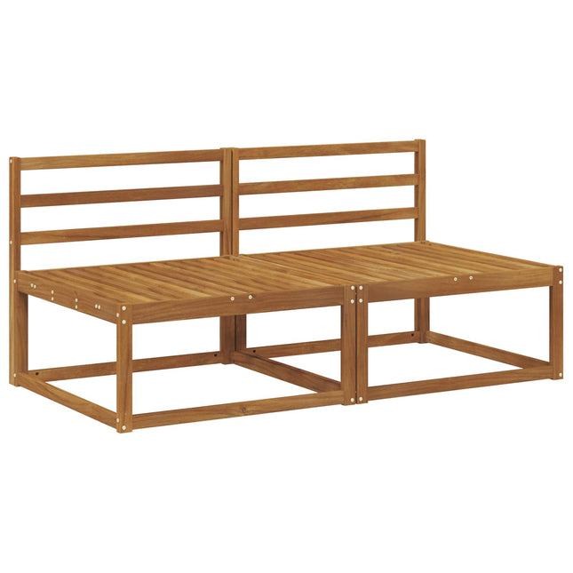 2 Stycke Utomhus Mellansoffa Naturfärg 158 x 83 x 73 cm