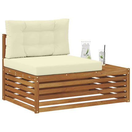Utomhus modulsoffa Naturfärg 115 x 83 x 73 cm Massivt Akaciaträ