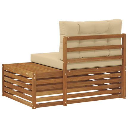 Utomhus modulsoffa 3 Stycke Naturlig och Beige 115 x 83 x 73 cm