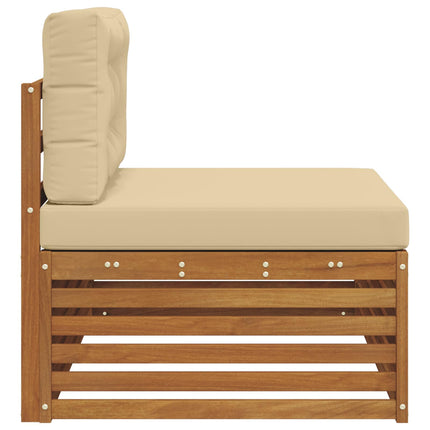 Utomhus modulsoffa 3 Stycke Naturlig och Beige 115 x 83 x 73 cm