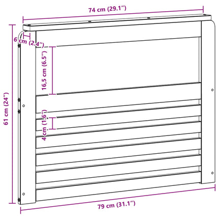 Armstöd 2 st Naturlig 79 x 6 x 61 cm Massivt Akaciaträ