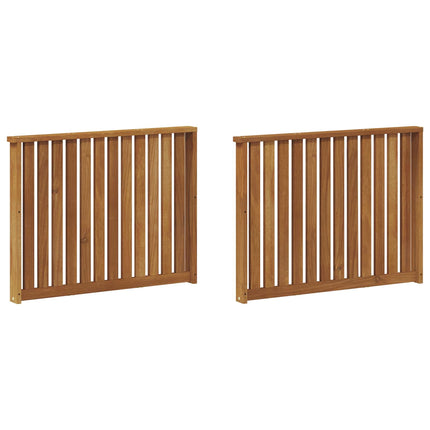 Armstöd 2 st Naturlig 80 x 6 x 61 cm Massivt Akaciaträ