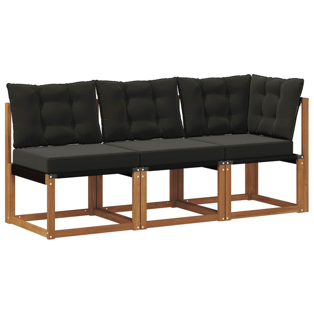 3 st Modulsoffa utomhus mitt och hörn Naturfärg