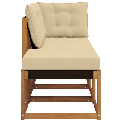 Modulsoffa utomhus med kudde 3 Stycke Naturlig och Beige