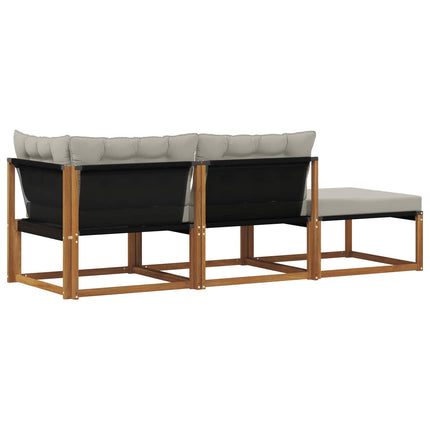 Sektionell Soffa Enheter 3 Stycke Naturlig och ljusgrå