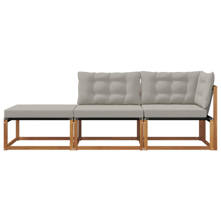 Sektionell Soffa Enheter 3 Stycke Naturlig och ljusgrå